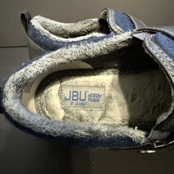 JBU Tide Women's Slip On Shoes 8W Blue, Leather Accents, Memory Foam, Faux Fur - Picture 7 of 8